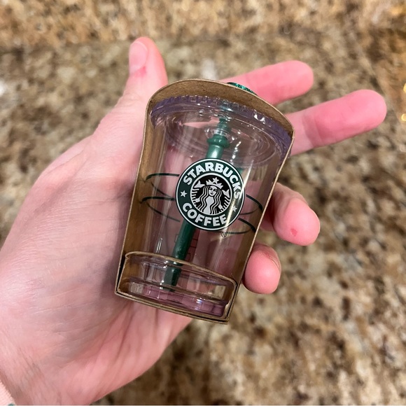 NEW STARBUCKS CLEAR COLD CUP with Straw HOLIDAY CHRISTMAS ORNAMENT Logo - Picture 7 of 7